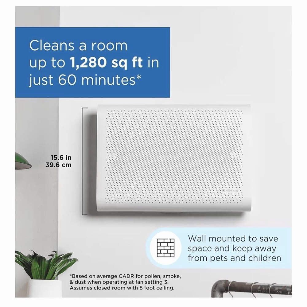 MA-35 Air Purifier with True HEPA H13 Filter | 1280 ft² Coverage in 1hr | Silver - Picture 2 of 8